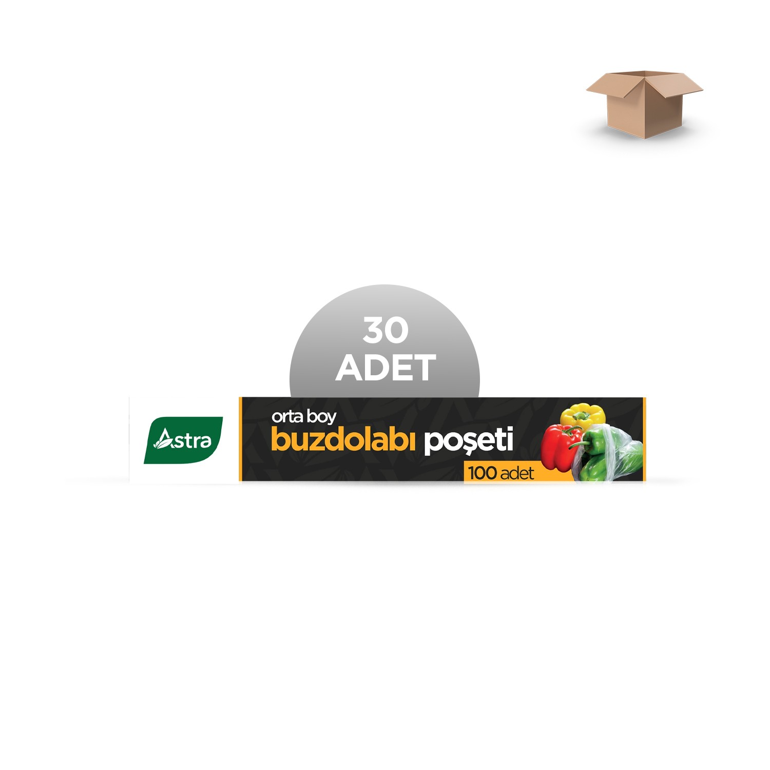 ASTRA Toptan Buzdolabı Poşeti 24x33 cm 100'lü - Koli İçi 30'lu