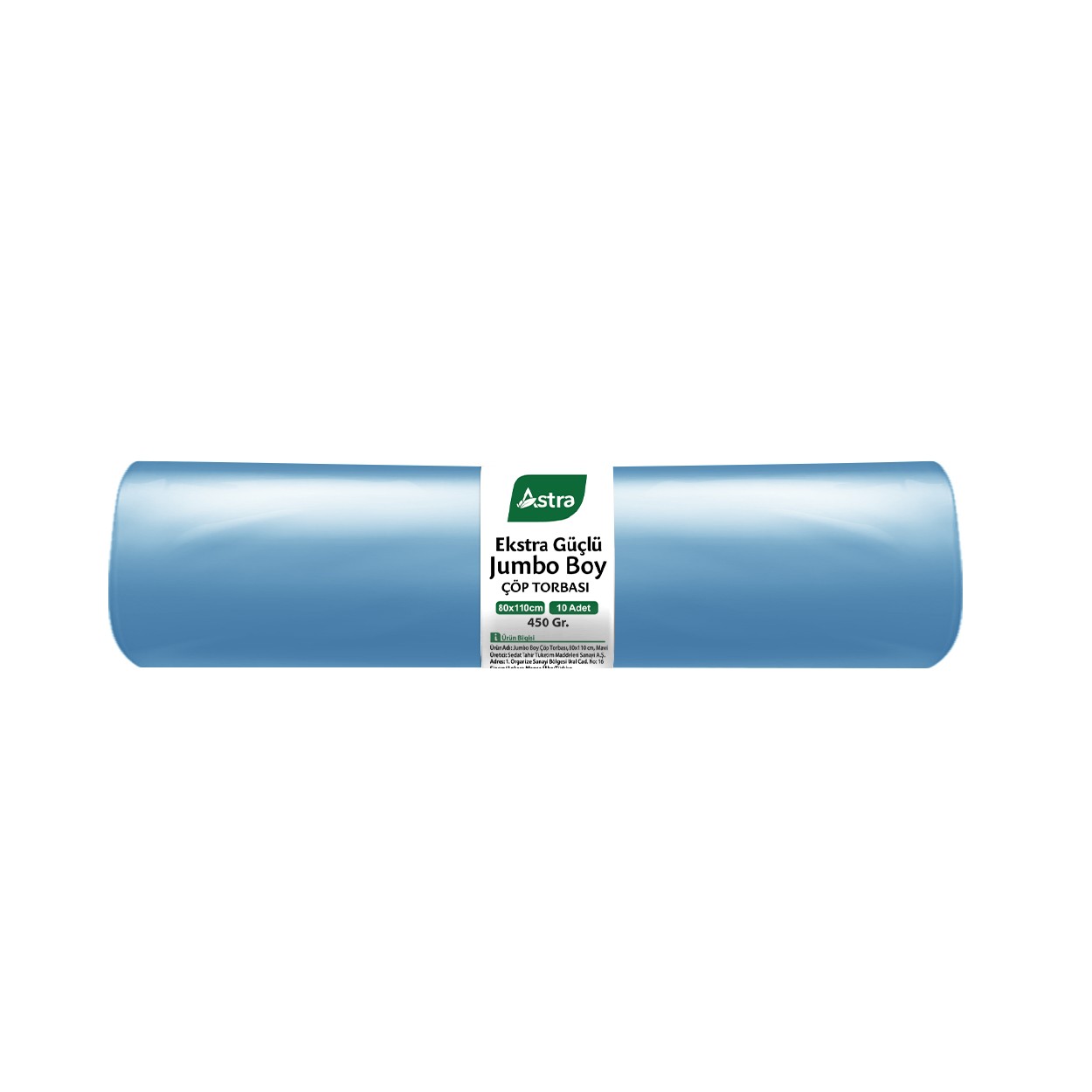 ASTRA EDT Ekstra Güçlü 450 Gr. Jumbo Çöp Torbası  Mavi ( 80 CM. x 110 CM. ) 10 Adet