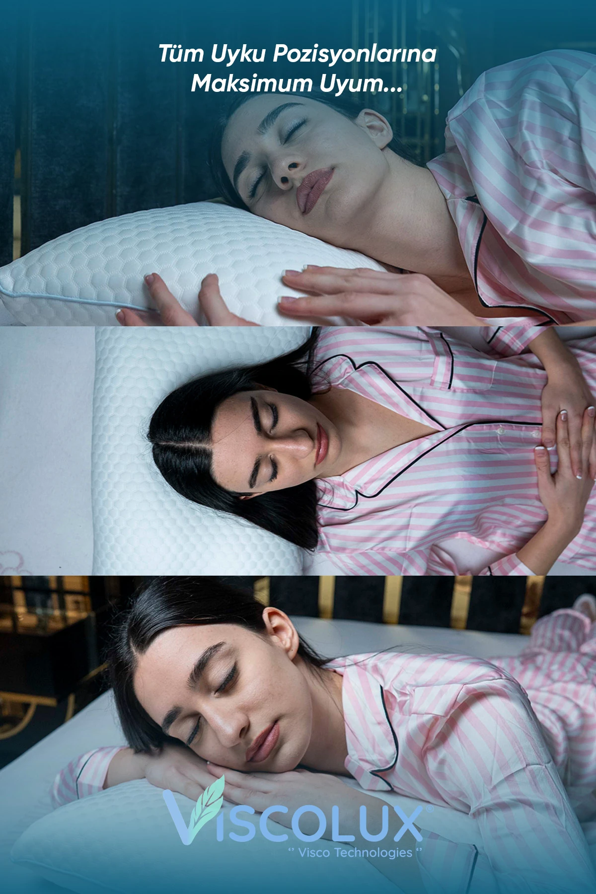 Anadolu Tombul Ortopedik Yastık - Baş Ağrısı Önleyici Klasik Visco Yastık Mavi 60x40x15