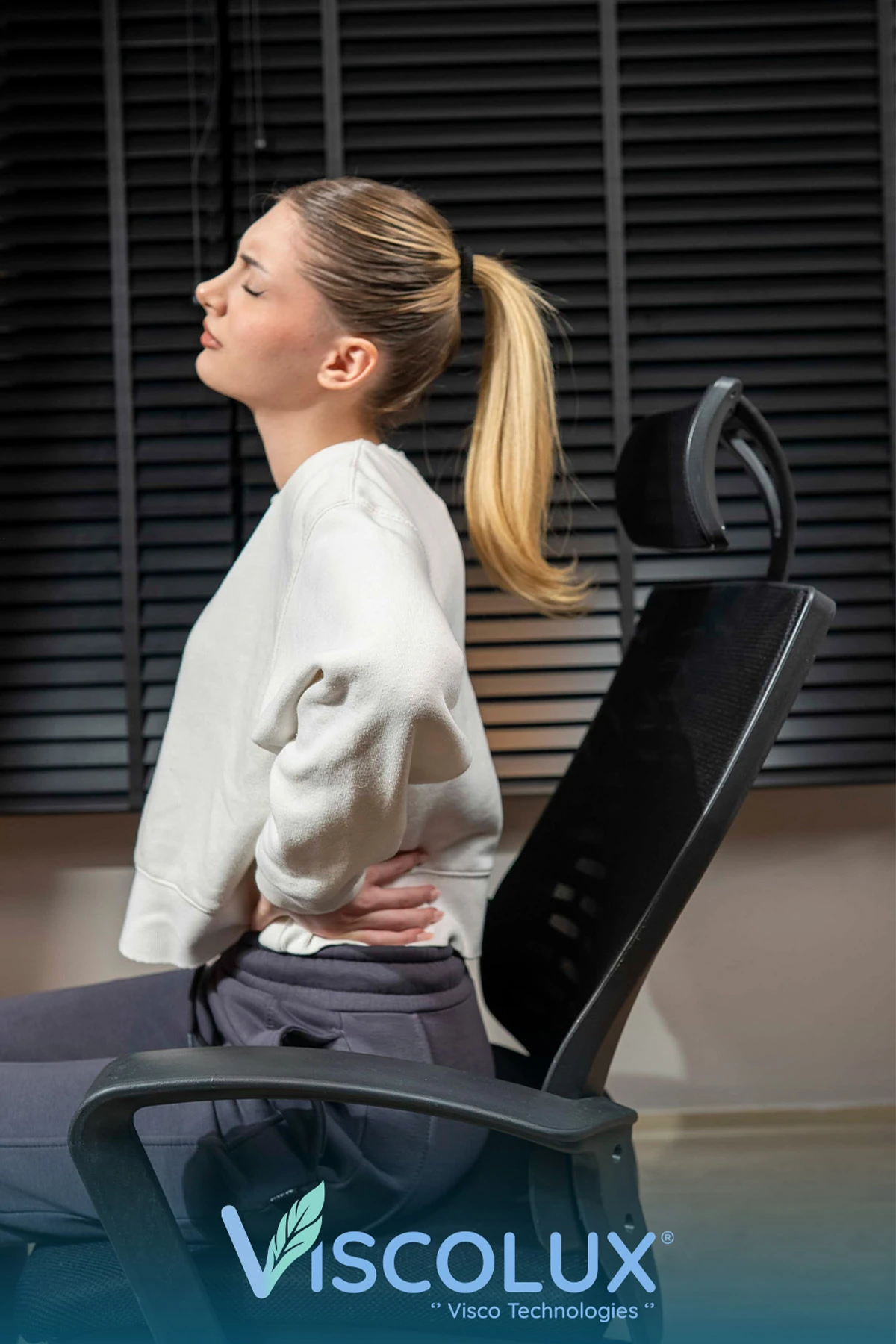 Ortopedik Lüks Bel Destek Yastığı - Premium Visco Bel Destek Minderi Siyah 54x42x9