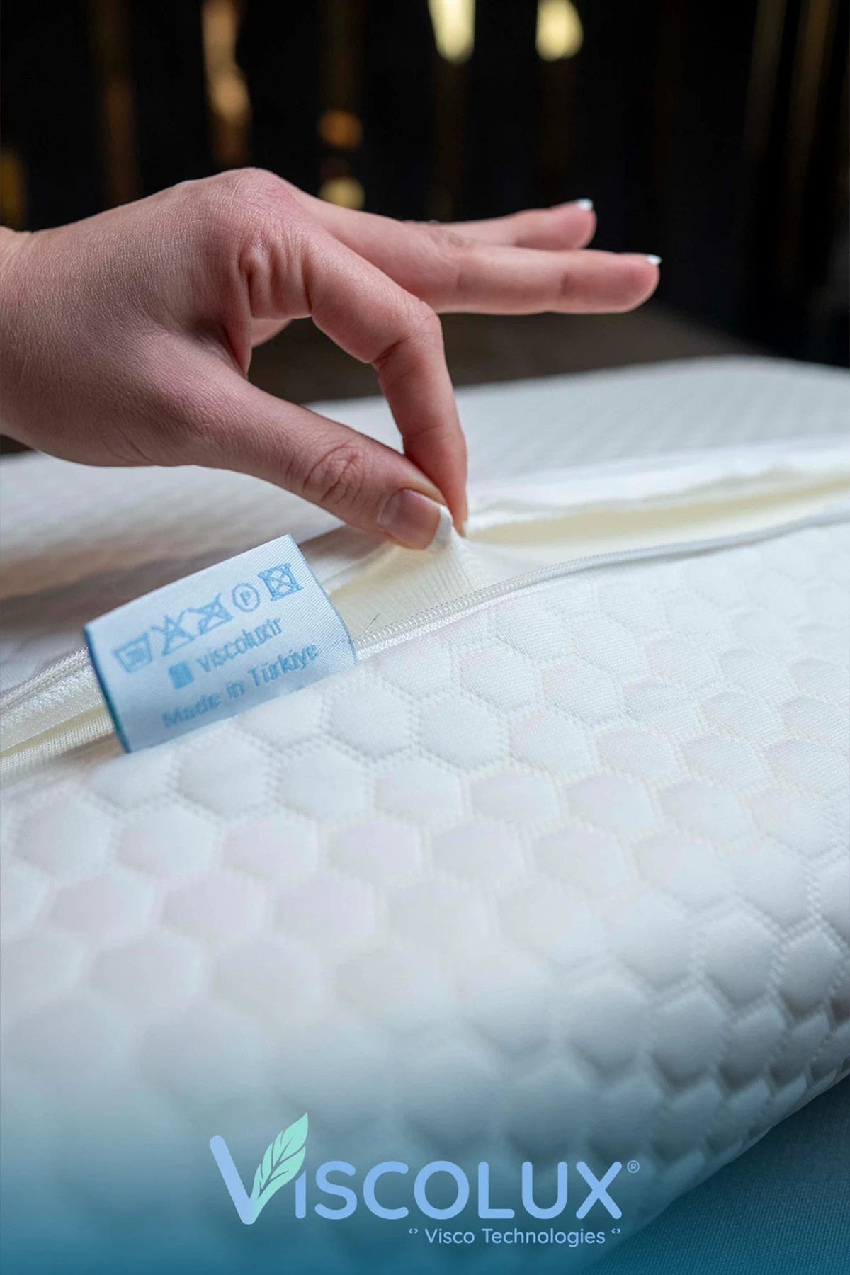 Mega Boy Ortopedik Yastık - Boyun Destekli Visco Yastık Mavi 60x40x11/8