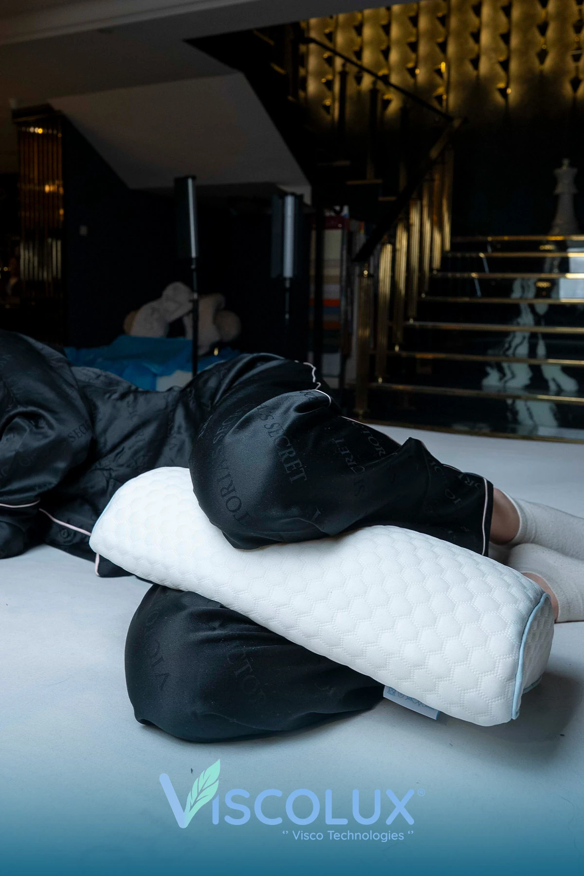 Çok Amaçlı Ortopedik Visco Yastık - Horlama Yastığı Hamile Yastığı Mavi 42x18x9