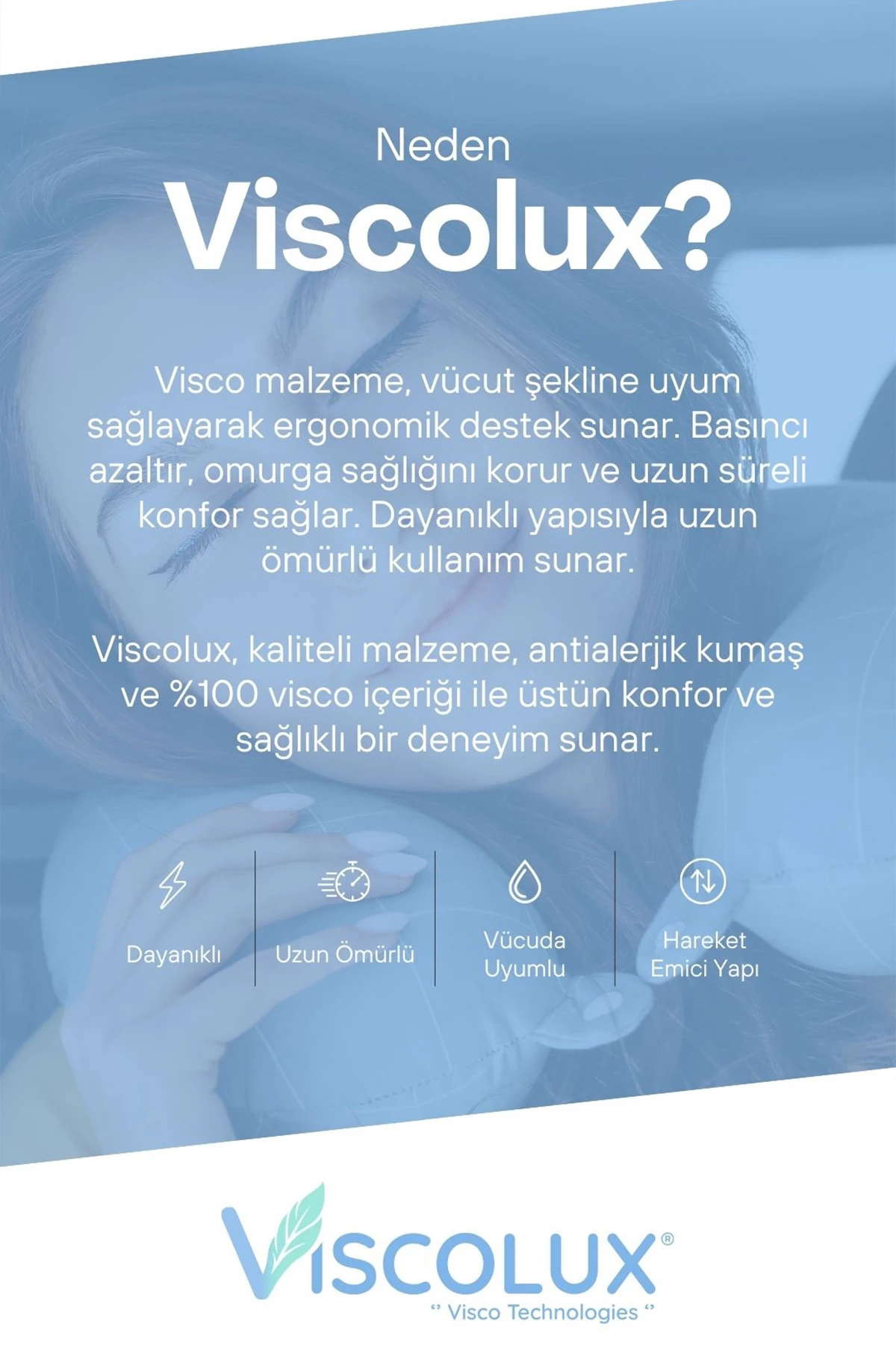 Ortopedik Visco Seyahat Yastığı - Visco Boyun Destekli Yastık Füme 30x30x12