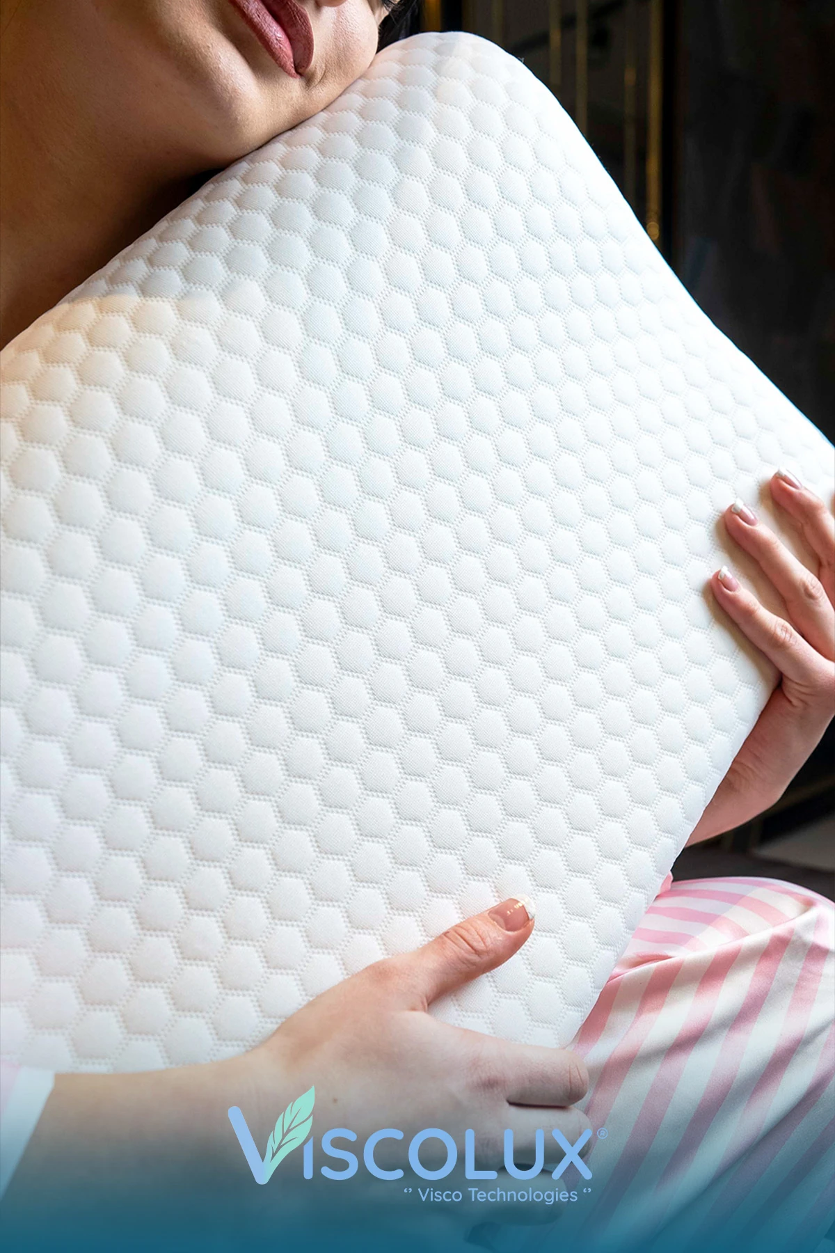 Medium Boy Ortopedik Yastık - Boyun Destekli Visco Yastık Mavi 56x36x11/7