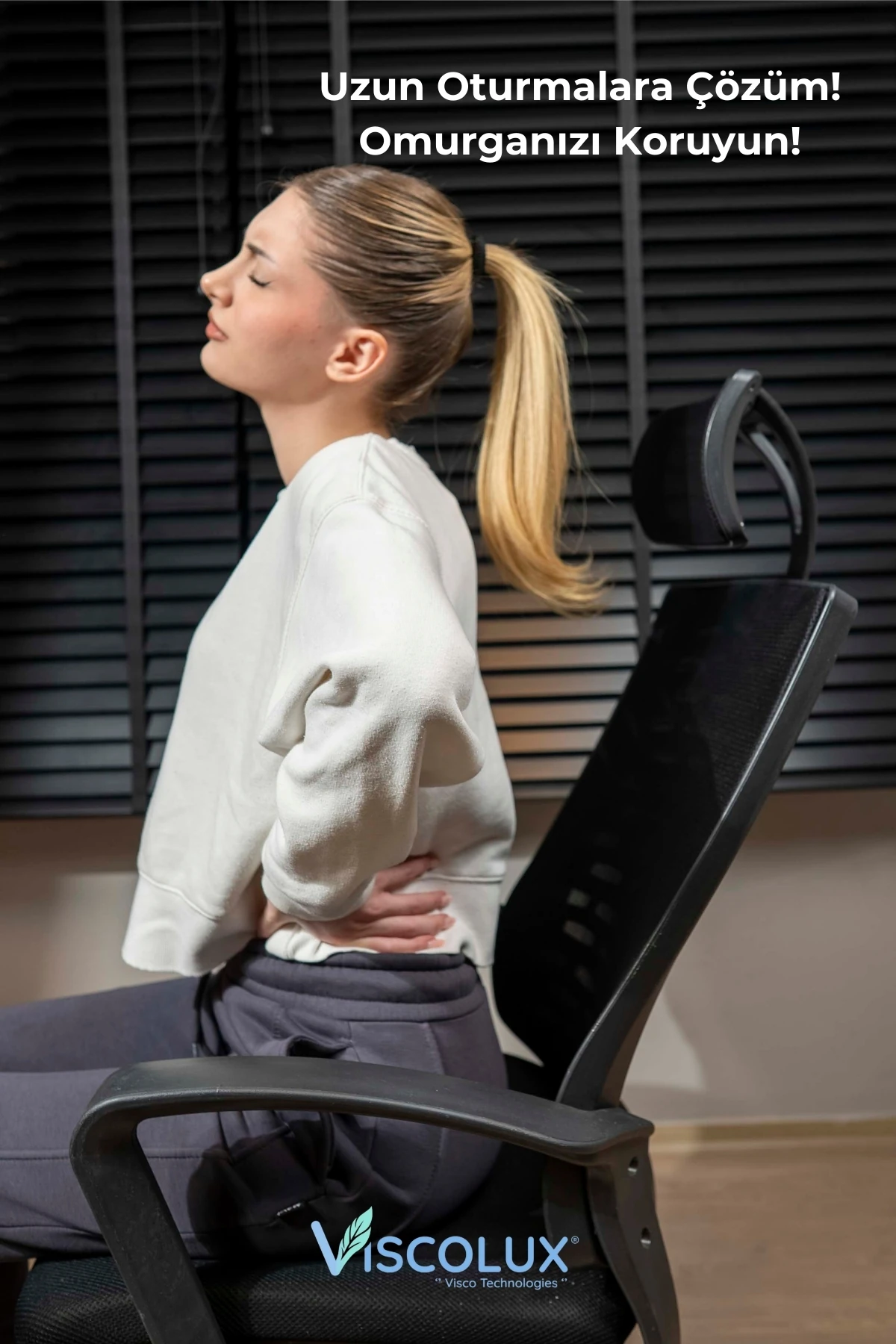 Coccyx Ortopedik Oturma Minderi - Visco Kuyruk Sokumu Minderi Hemeroid Siyah 44x36x9,5