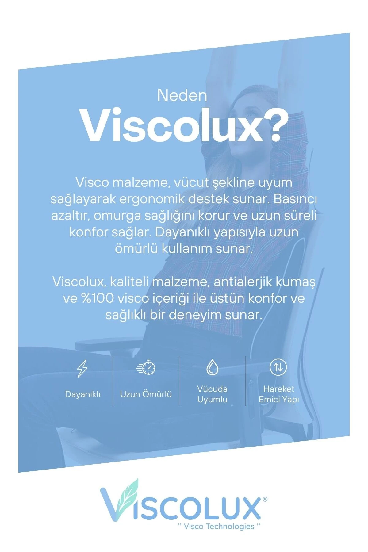 Ortopedik Lüks Bel Destek Yastığı - Visco Bel Destek Minderi Füme 54x42x9