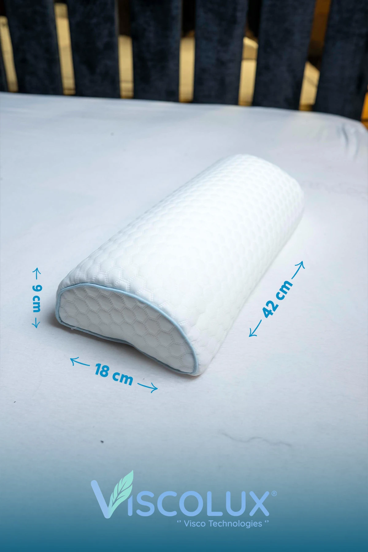 Çok Amaçlı Ortopedik Visco Yastık - Horlama Yastığı Hamile Yastığı Mavi 42x18x9