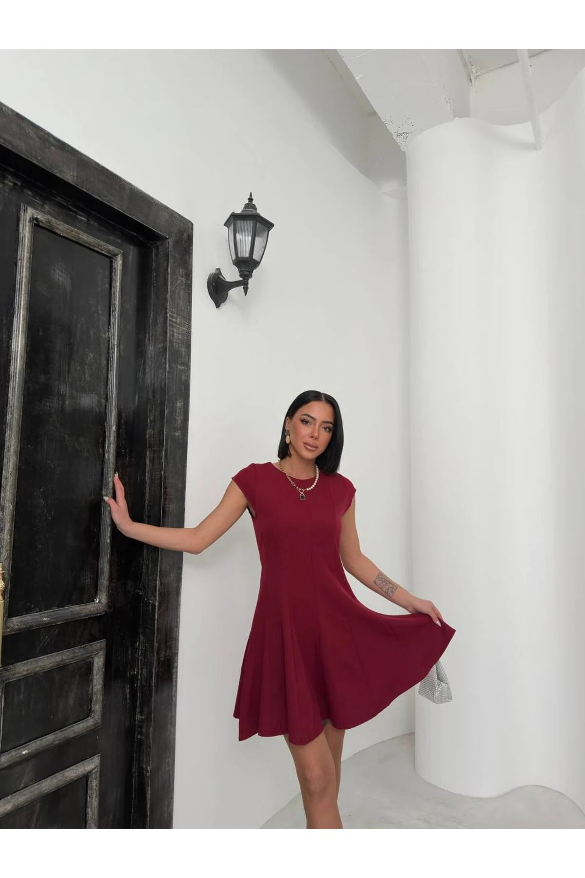 Kadın Parçalı Kloş Elbise