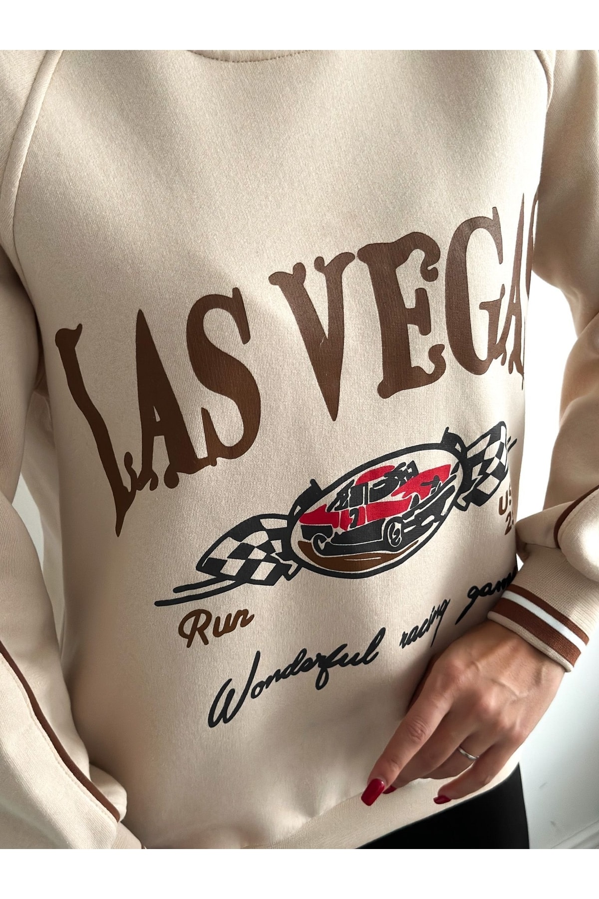 Üç Iplik Şardonlu Oversize Kadın Sweatshirt