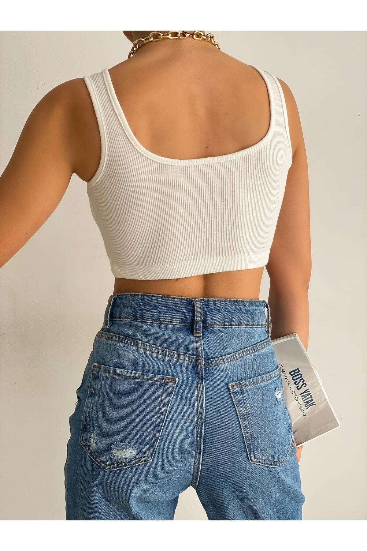 Fuşya Fitilli Kalın Askılı Kadın Crop Top Büstiyer