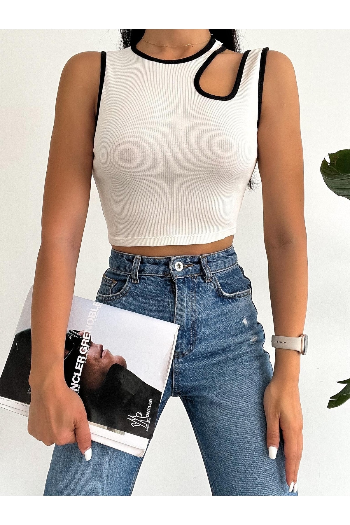 Kadın Damla Dekolteli Biyeli Kaşkorse Kadın Crop Bluz