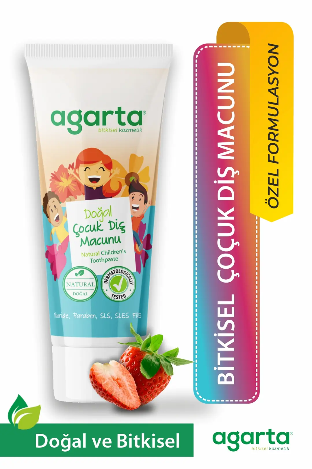 Doğal Çocuk Diş Macunu Çilekli 75 Ml