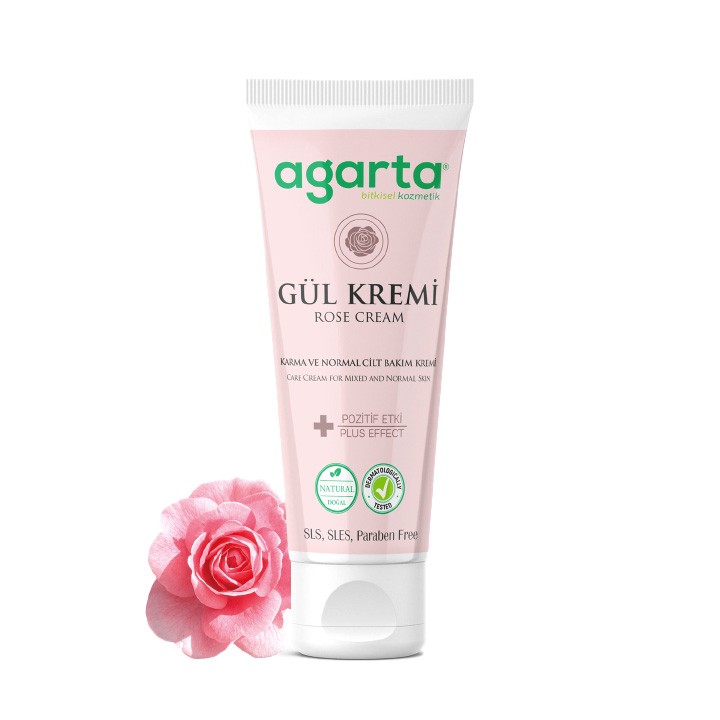 Doğal Yüz Ve El Nemlendirici Gül Aromalı Cilt Bakım Kremi 75 ml