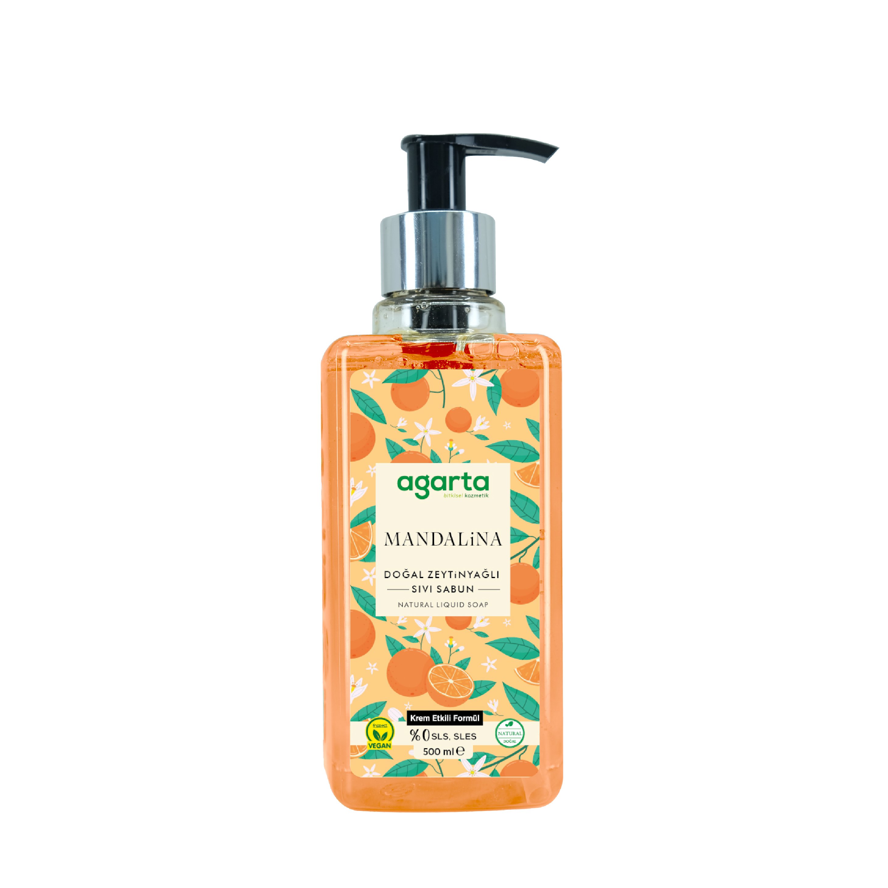 Agarta Doğal Mandalina Sıvı Sabun 500 ml
