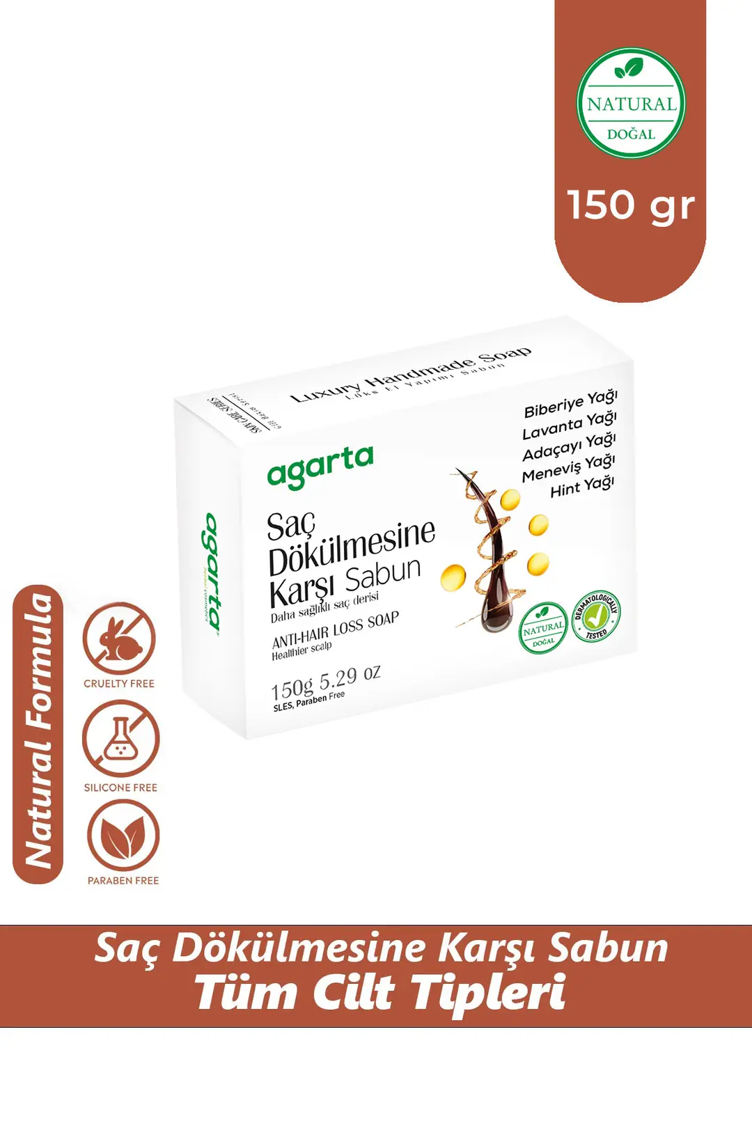 Agarta Doğal Bakım Saç Dökülmesine Karşı Sabun 150 gr