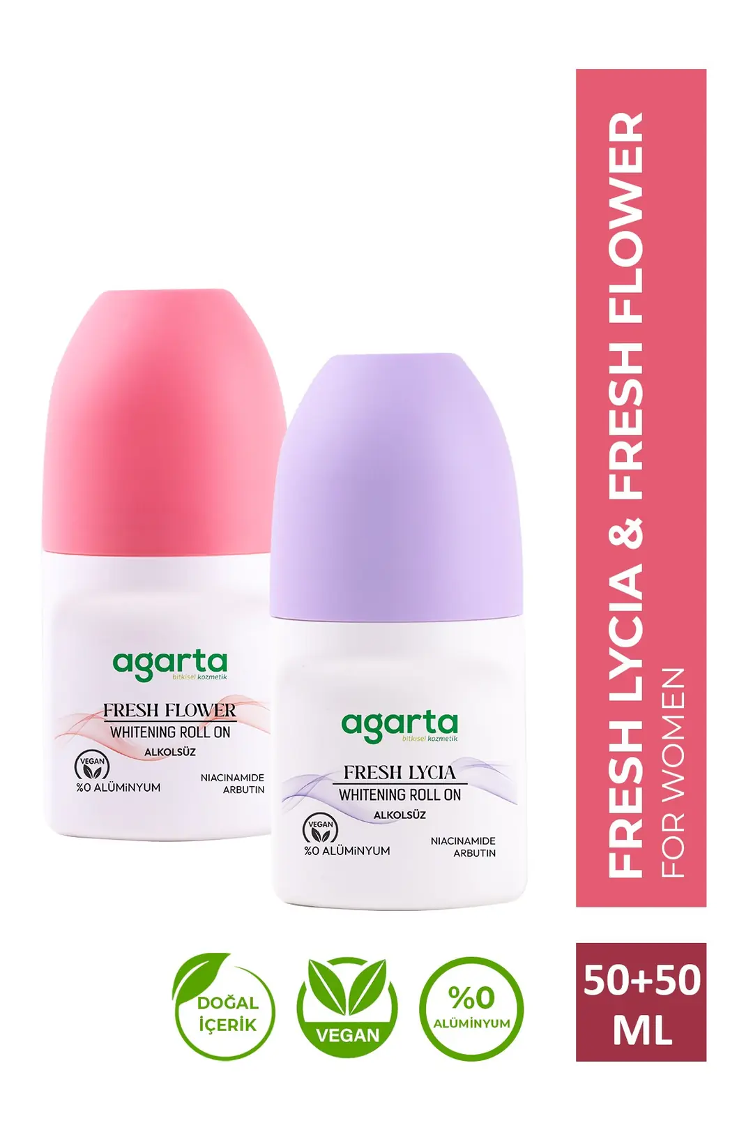 Agarta Fresh Flower + Fresh Lycia Kadın Roll-On Deodorant 2 x 50 ML