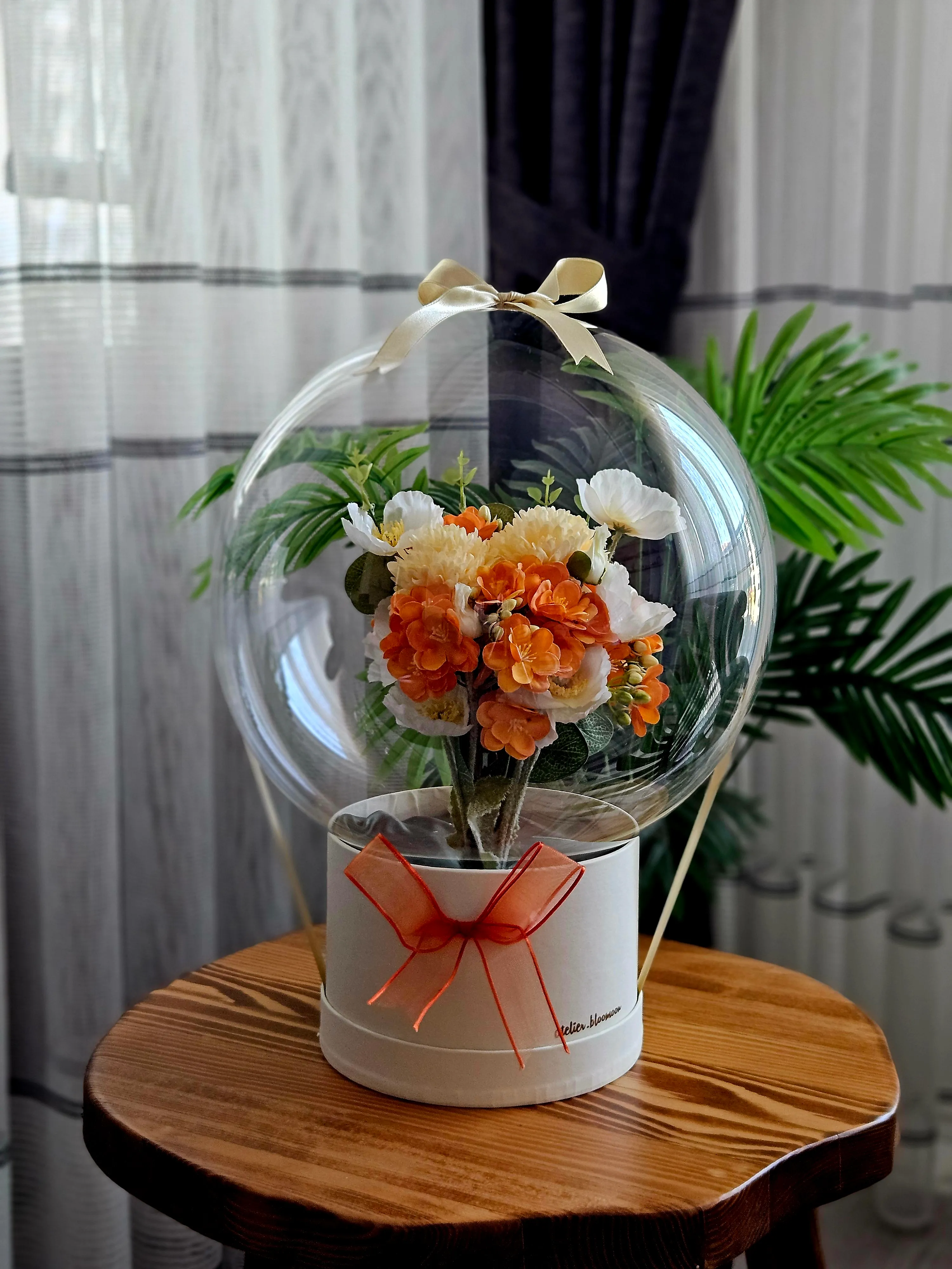 Turuncu Detaylı Buketli Balon