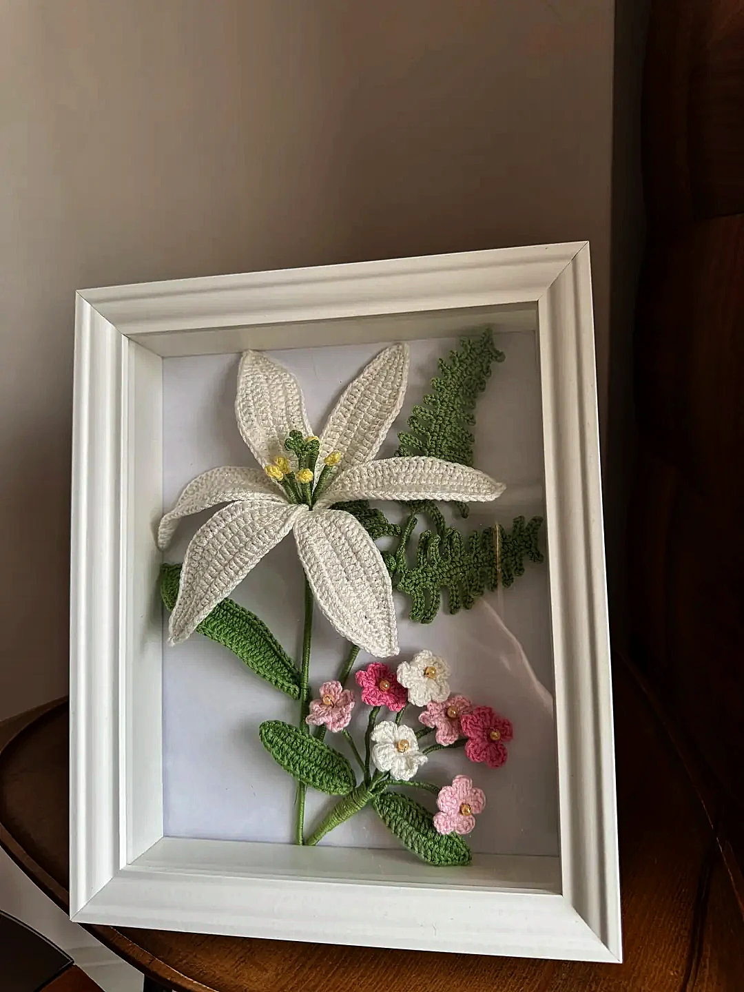 Örgü Çiçekli Büyük Çerçeve - Lilyum