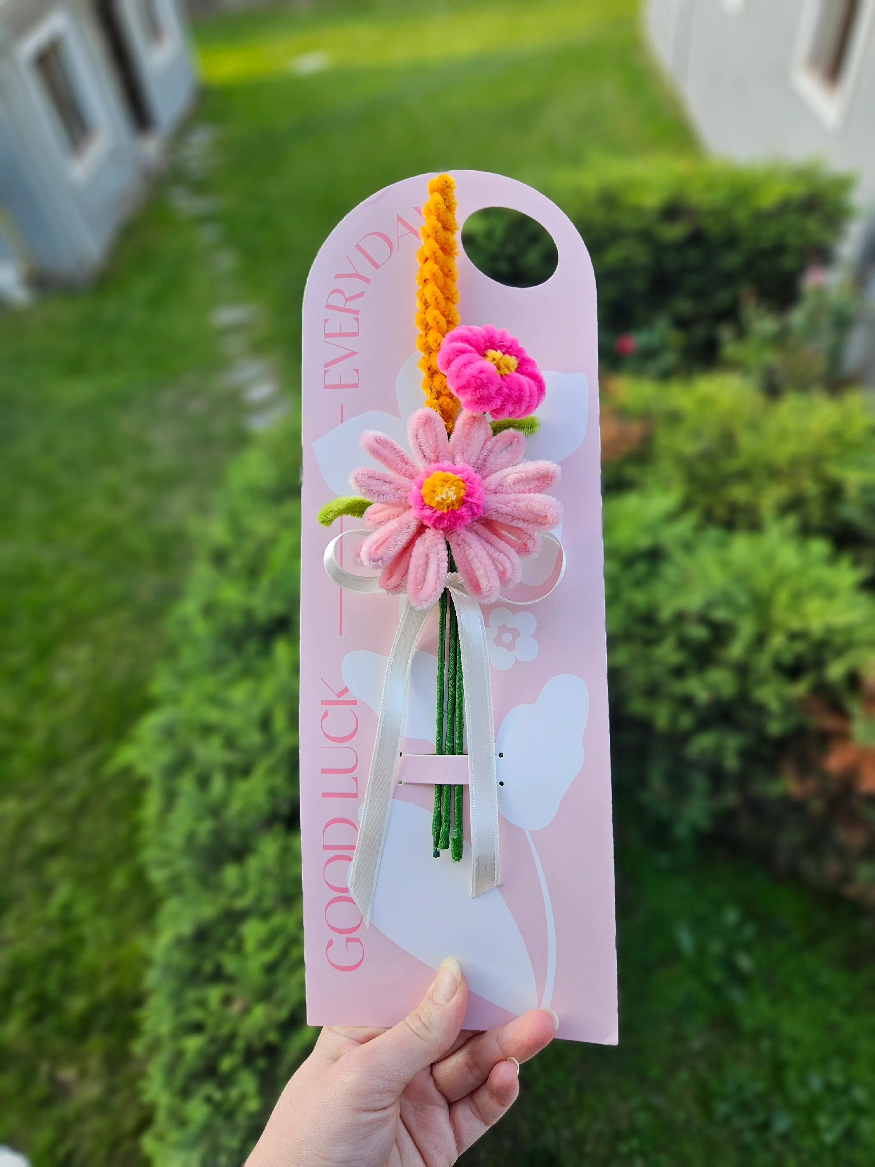 Şönil Çiçekli Kart - Papatya