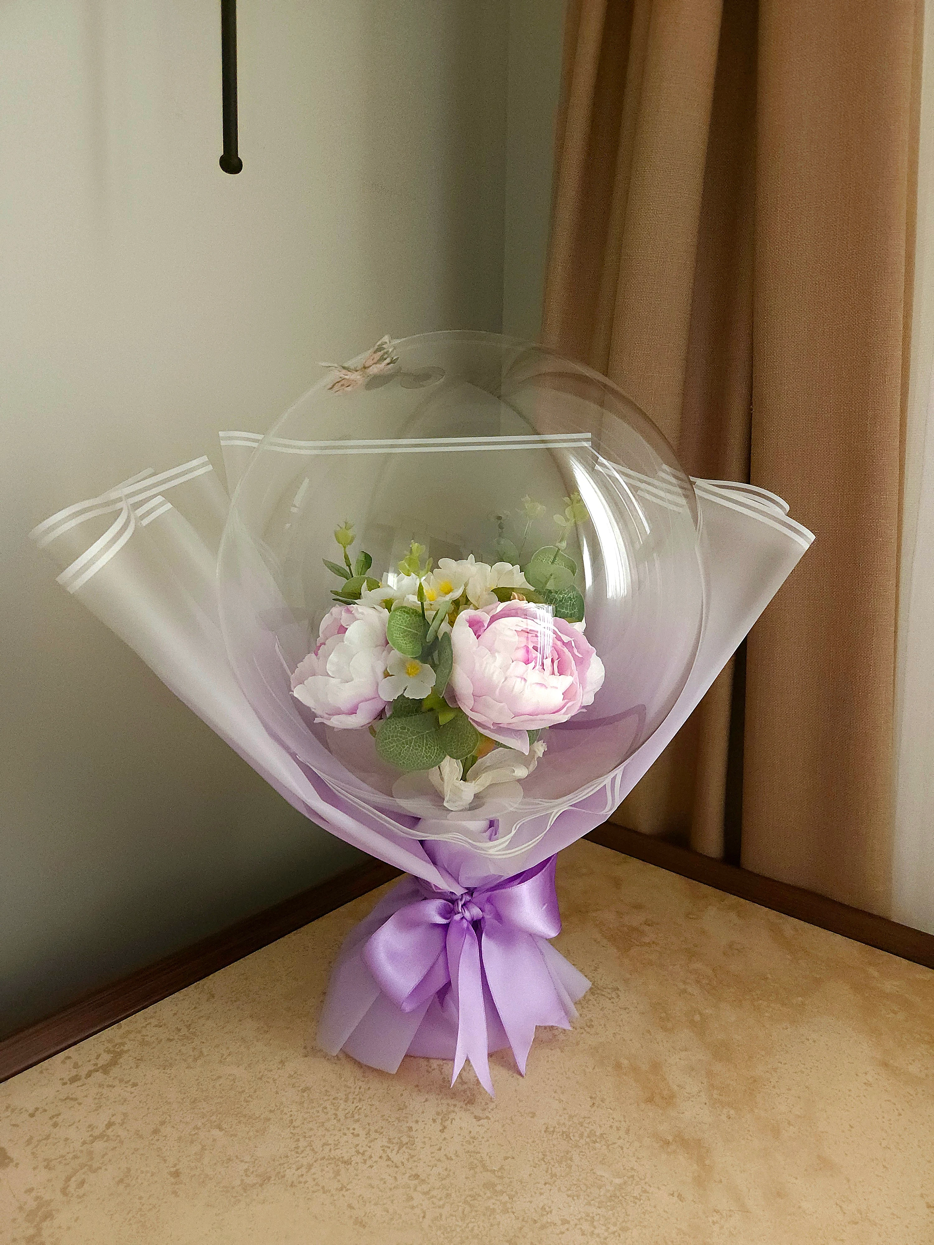 Şakayık Detaylı Buketli Balon