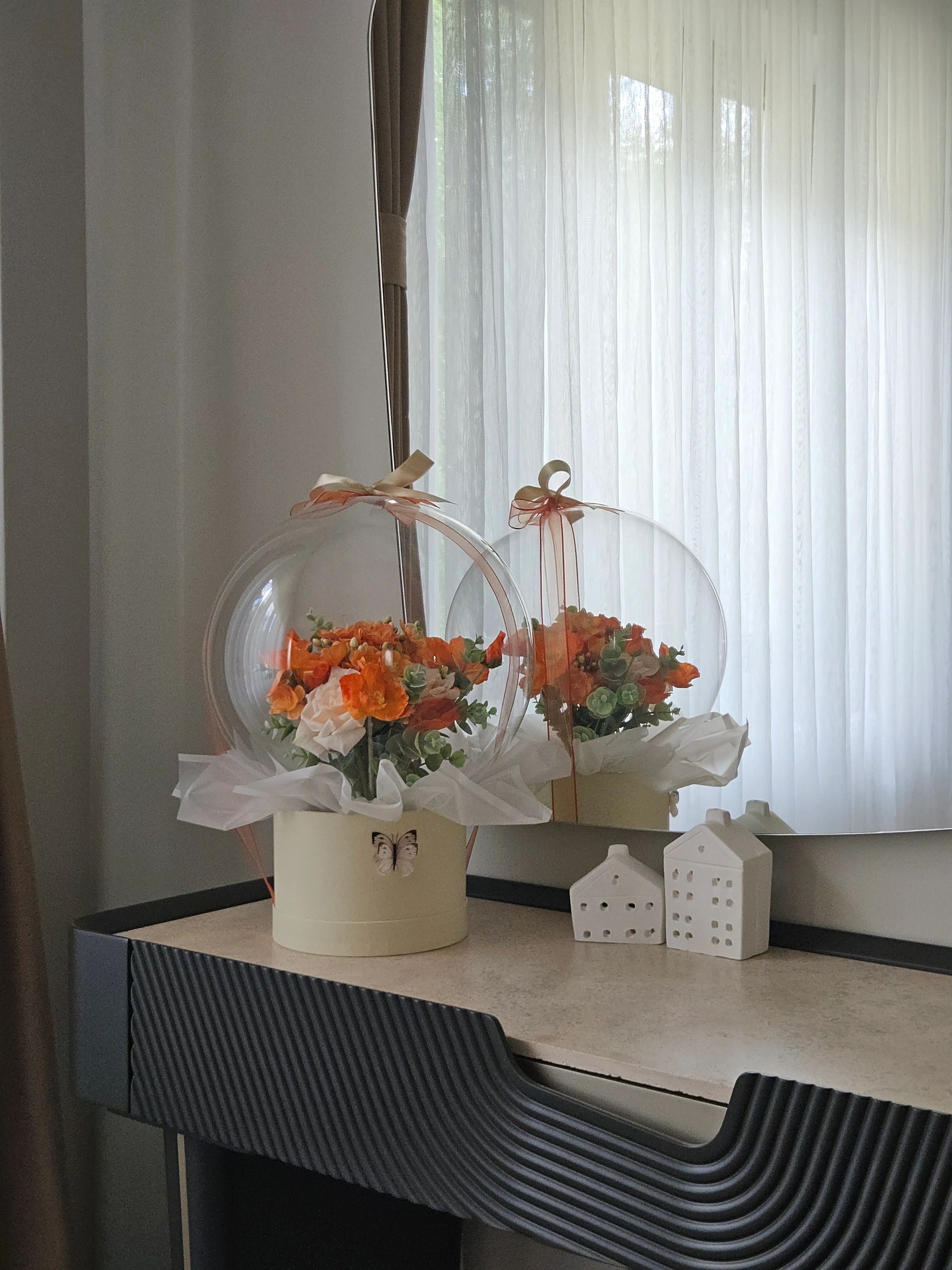 Turuncu Detaylı Buketli Balon