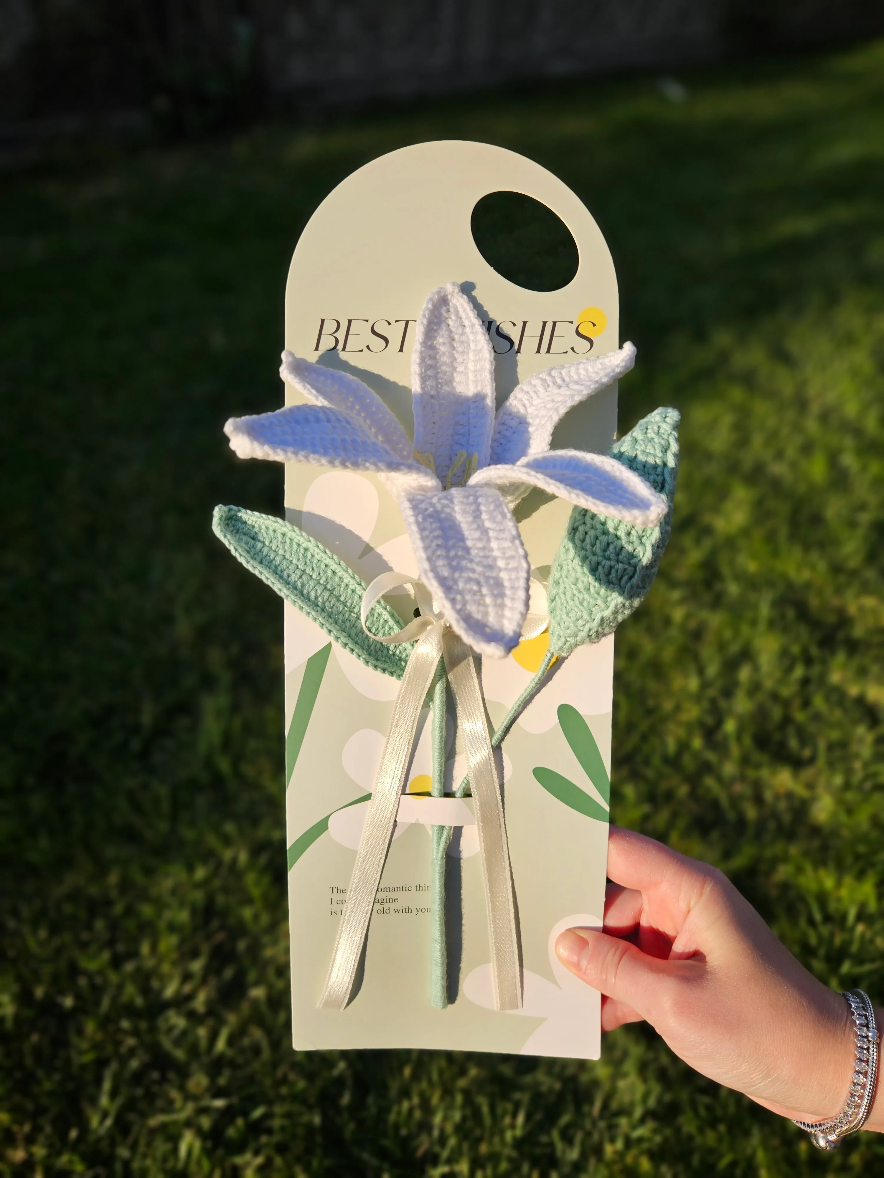 Örgü Çiçekli Kart - Lilyum