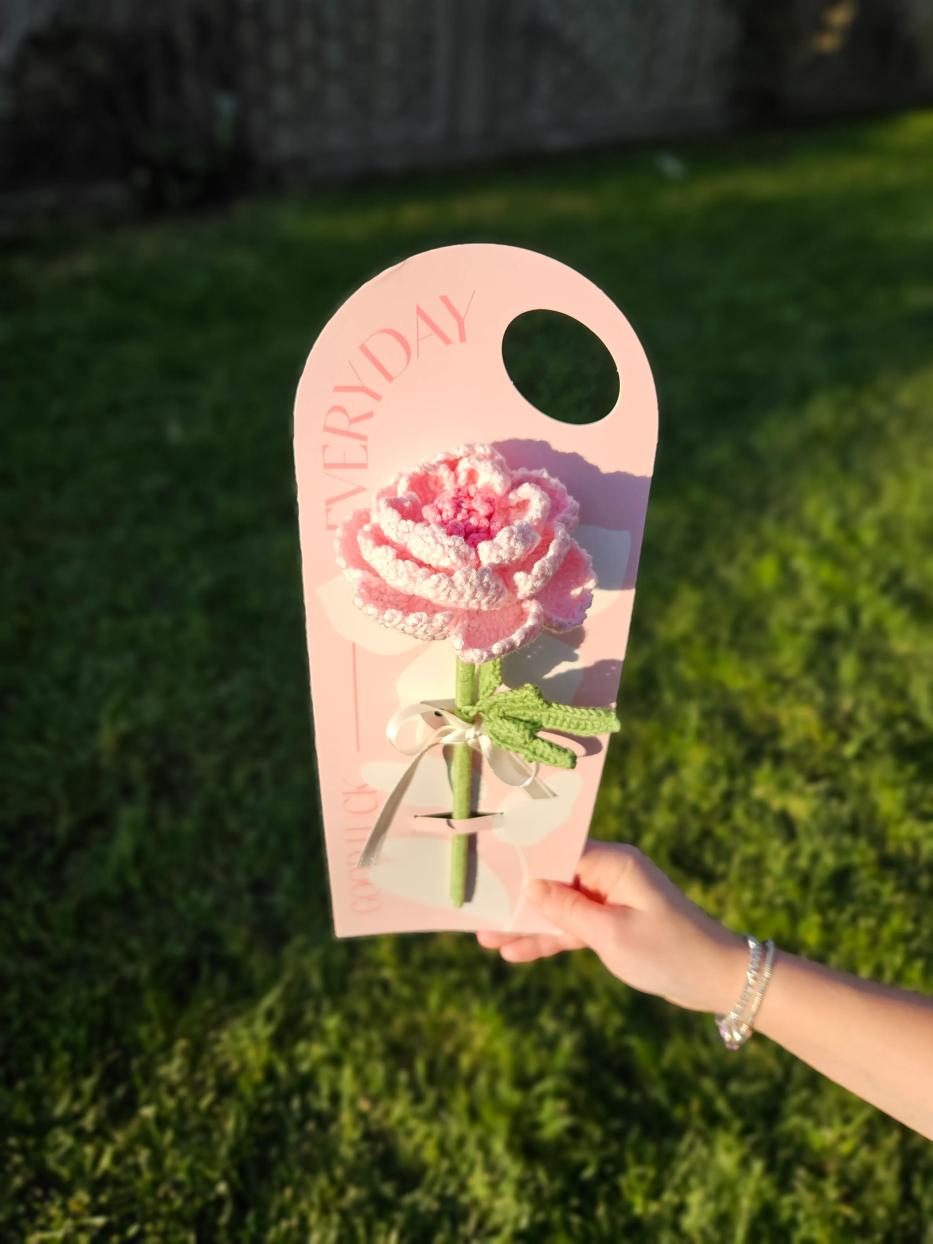 Örgü Çiçekli Kart - Şakayık