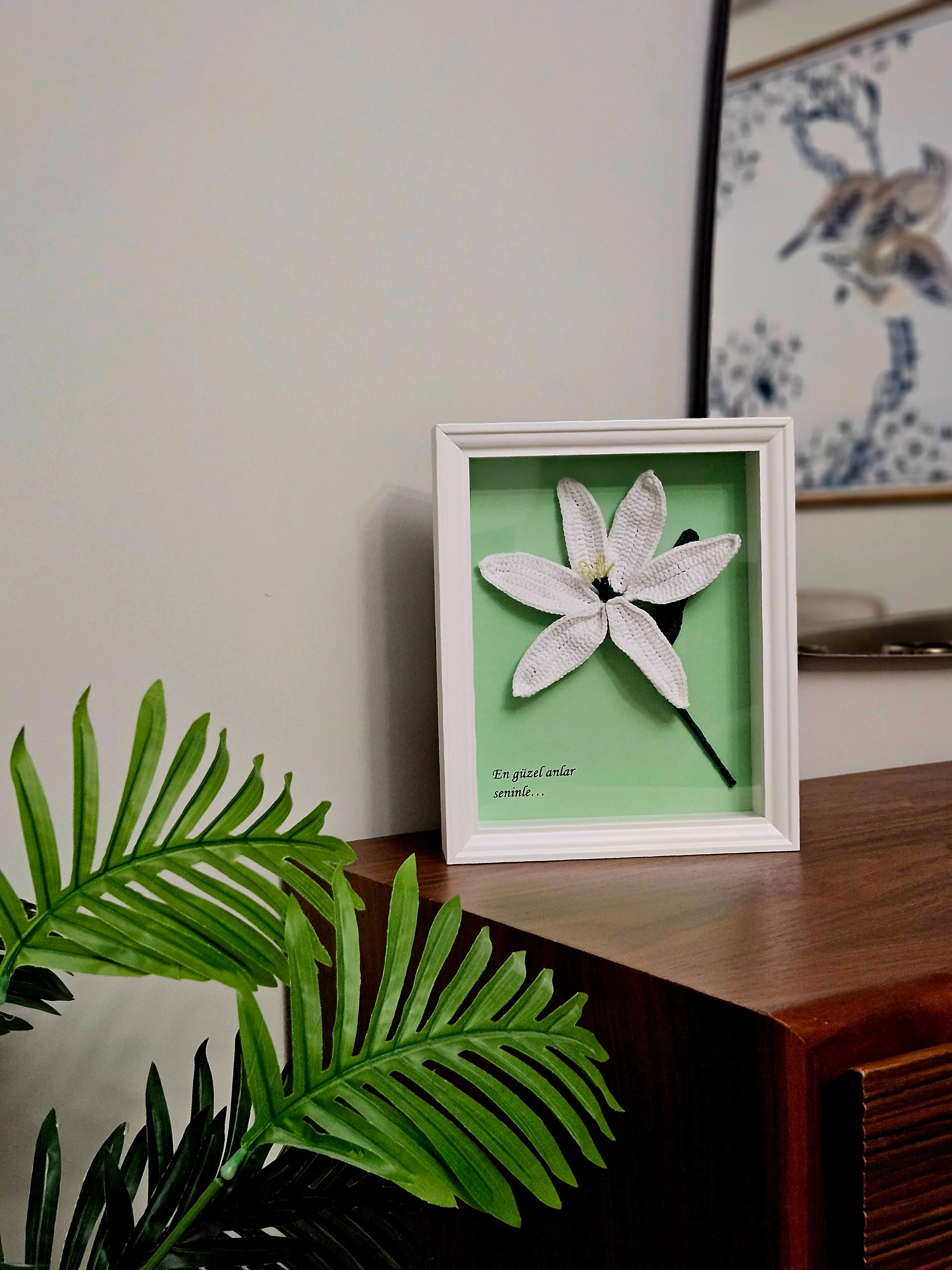 Örgü Çiçekli Büyük Çerçeve - Lilyum