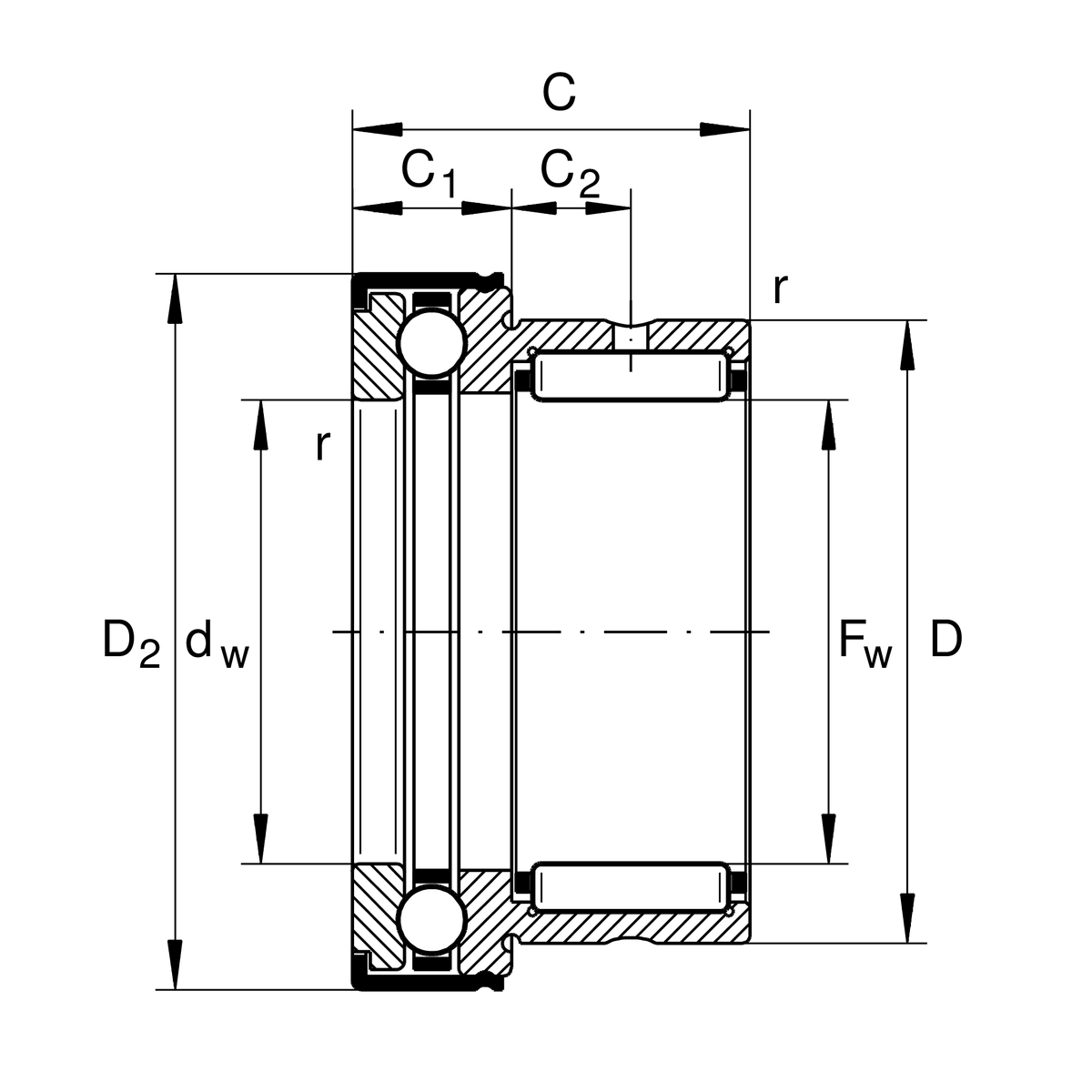 NKX17 (NAX1725 )IKO RULMAN
