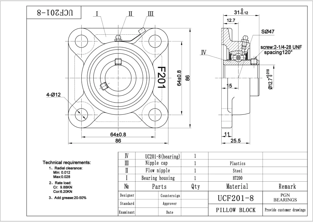 UCF201  (DLK MRK. 54 MM) Rulman