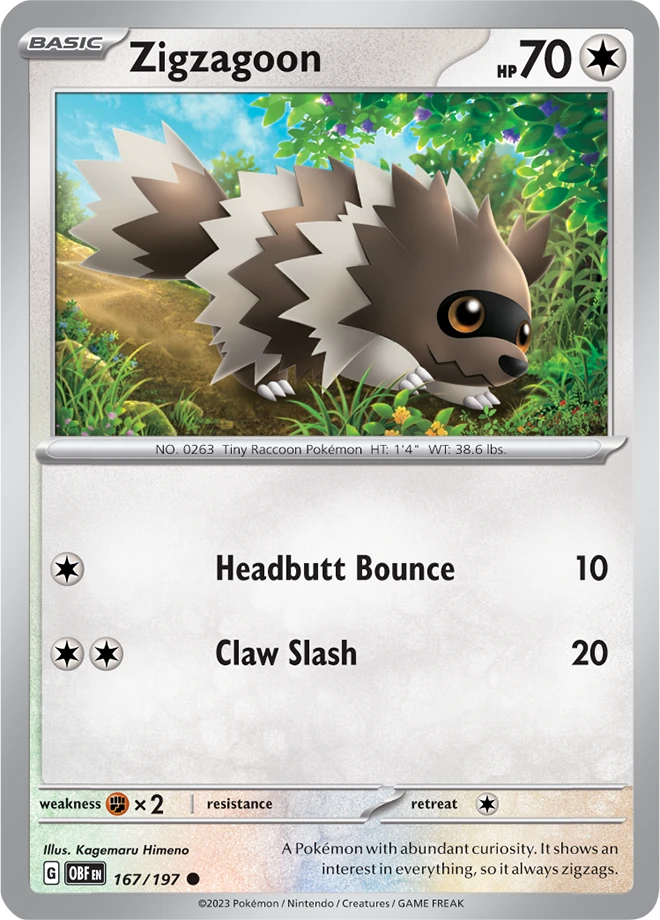 Zigzagoon 167/197 - Reverse Holo