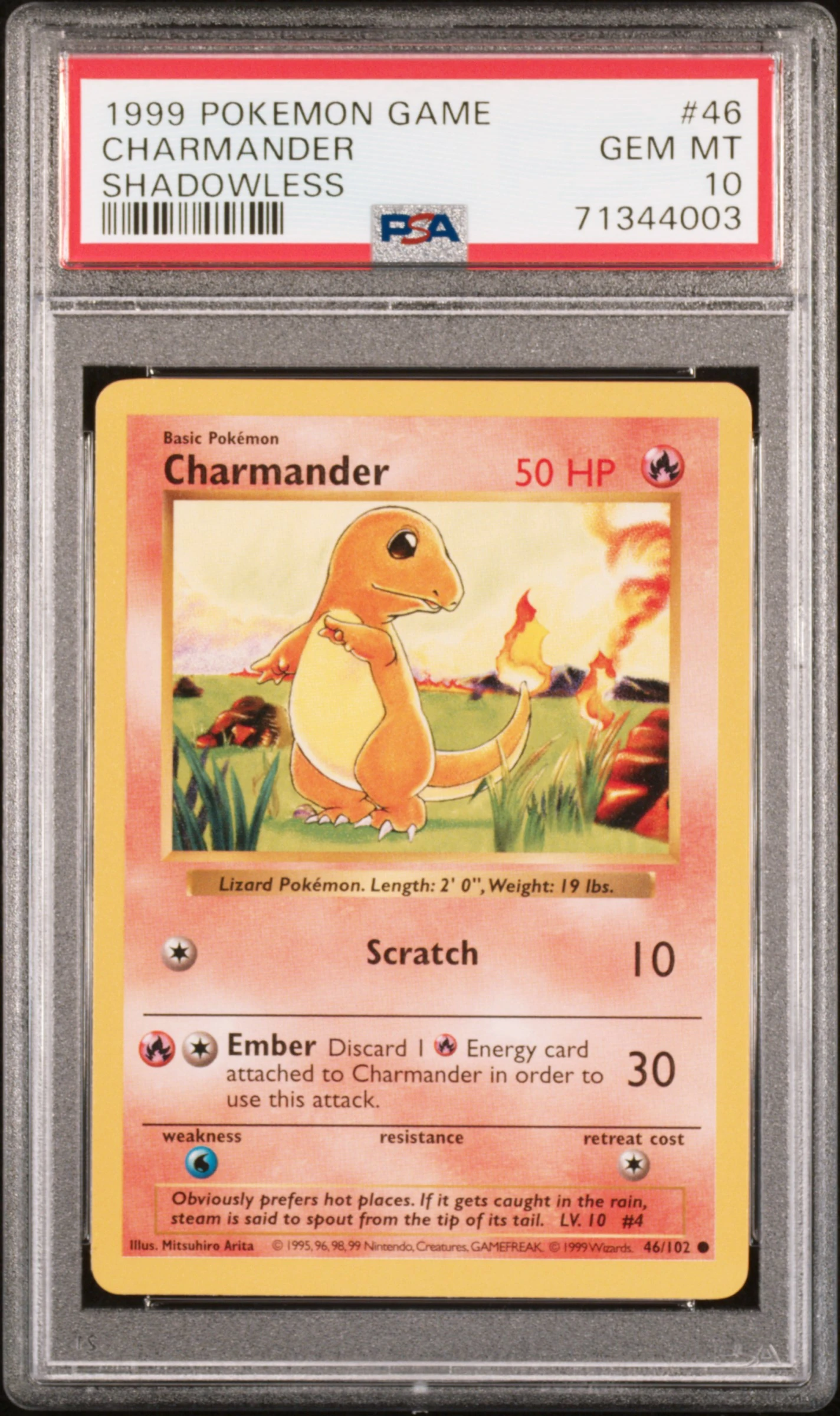 Charmander #46 - Base Set Shadowless - PSA 10 Satın Al