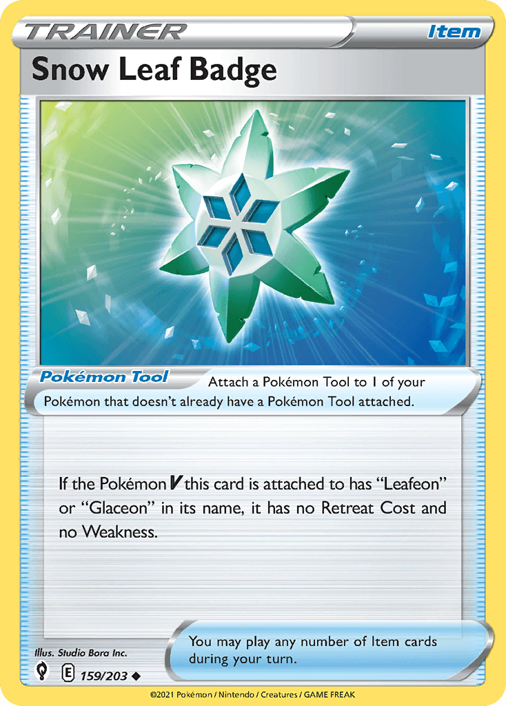 Snow Leaf Badge 159/203 - Reverse Holo