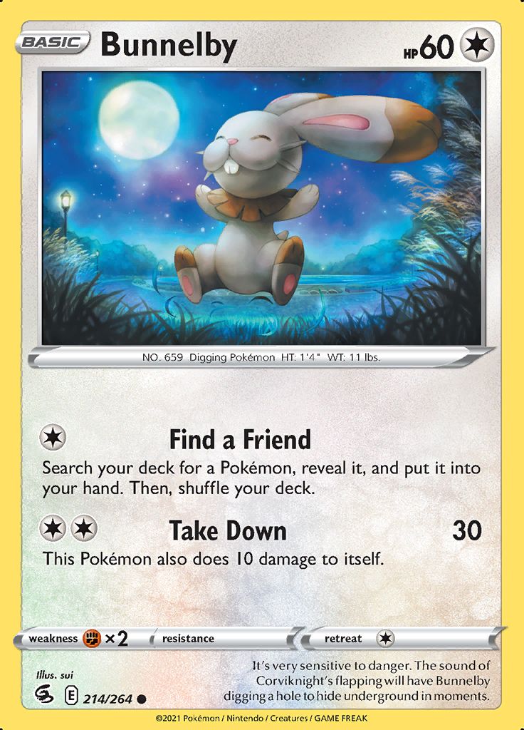 Bunnelby 214/264 - Reverse Holo