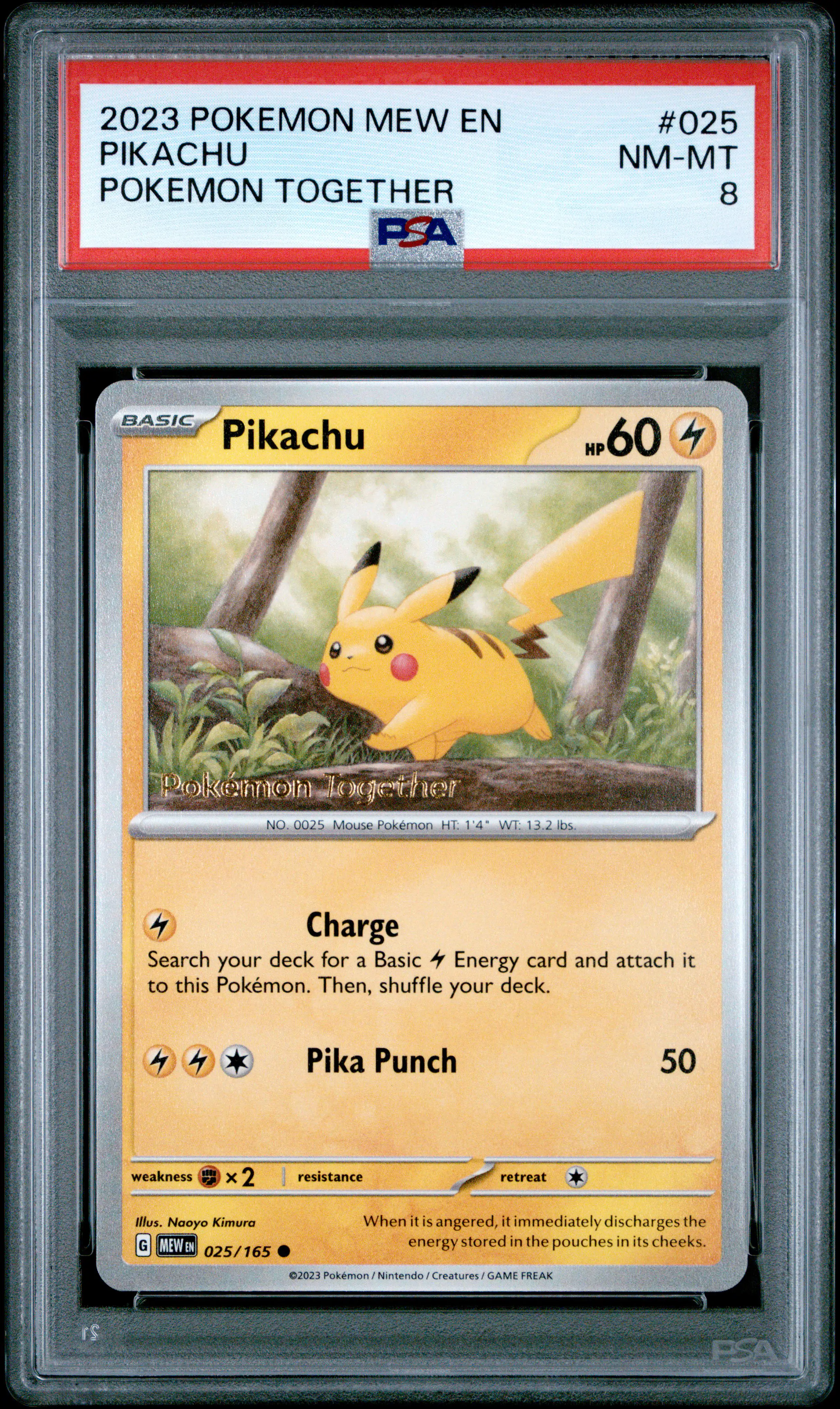 Pikachu (Pokémon Together) #025- 151 - PSA 8
