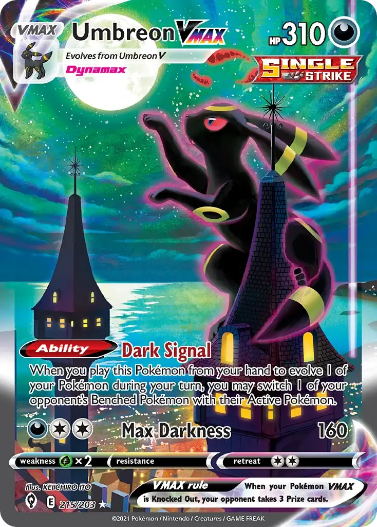 Umbreon VMAX 英語版 ポケモンカード Umbreon 215/203 VMAX - Evolving Skies | Card House