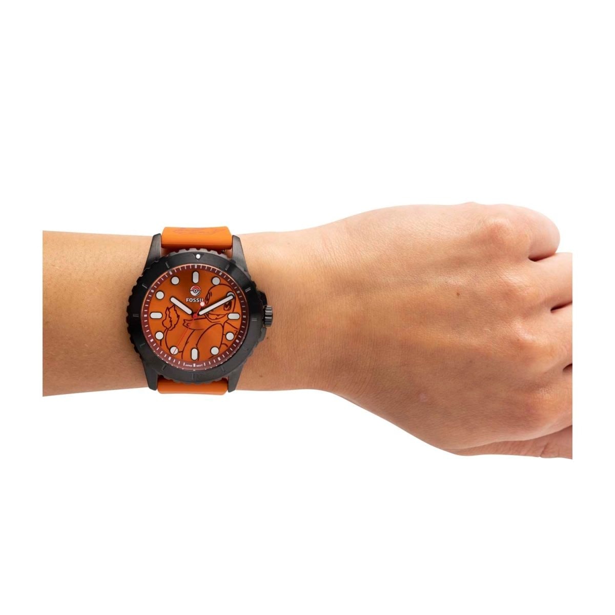 Pokémon Center × Fossil: Charmander Orange Watch (One Size-Adult)