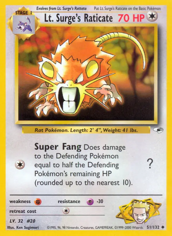 Lt. Surge's Raticate 51/132