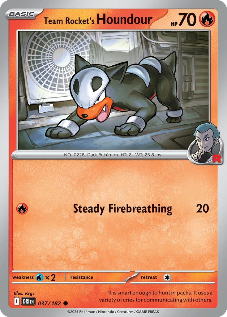 Team Rocket's Houndour 037/182   - Reverse Holo