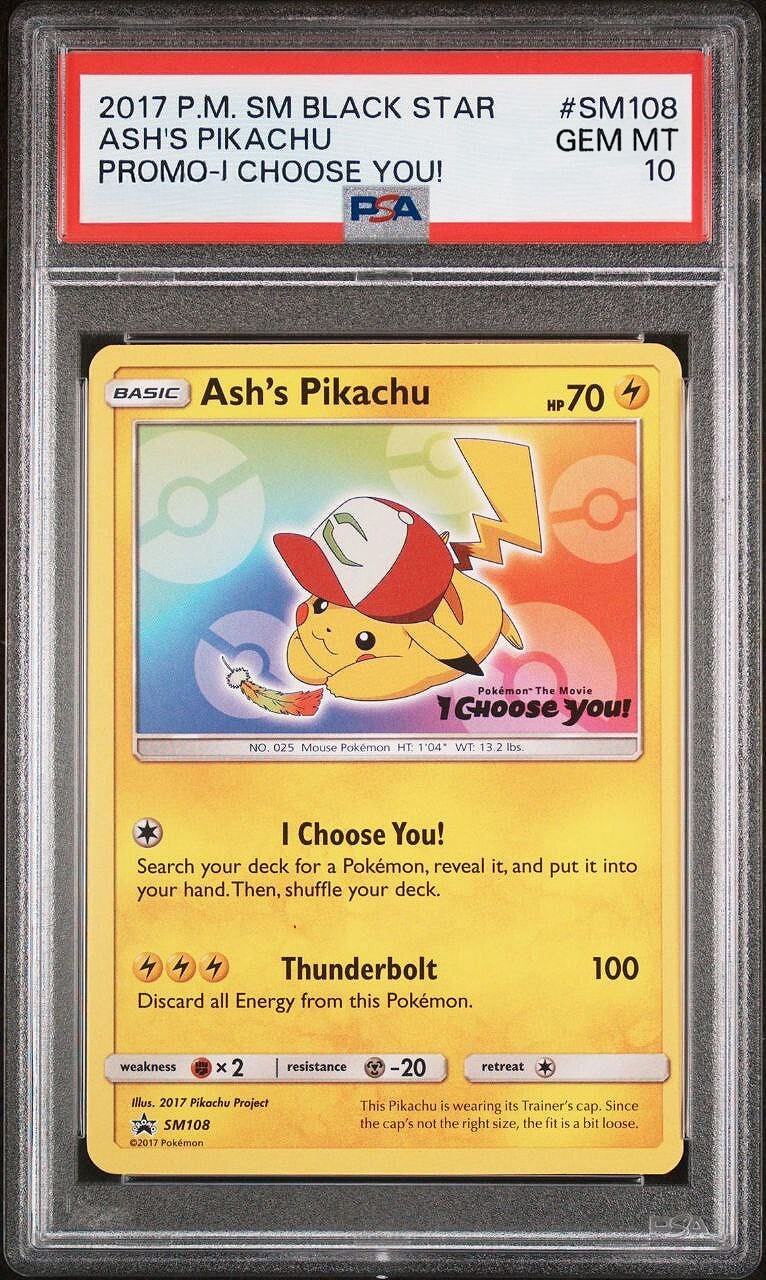 Ash's Pikachu #SM108 - Sun & Moon Promo - PSA 10