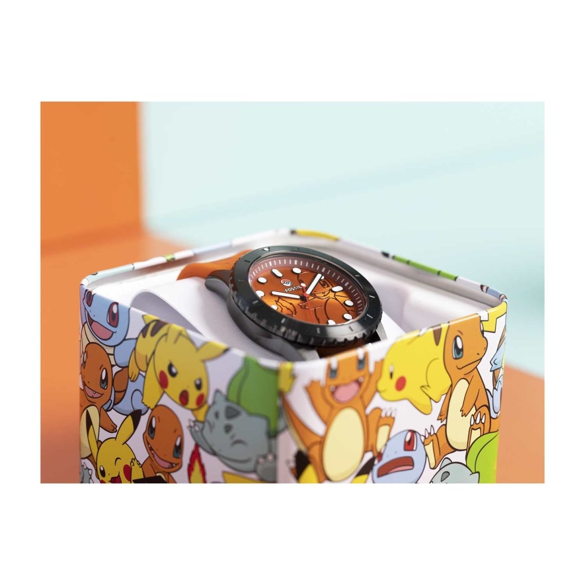 Pokémon Center × Fossil: Charmander Orange Watch (One Size-Adult)