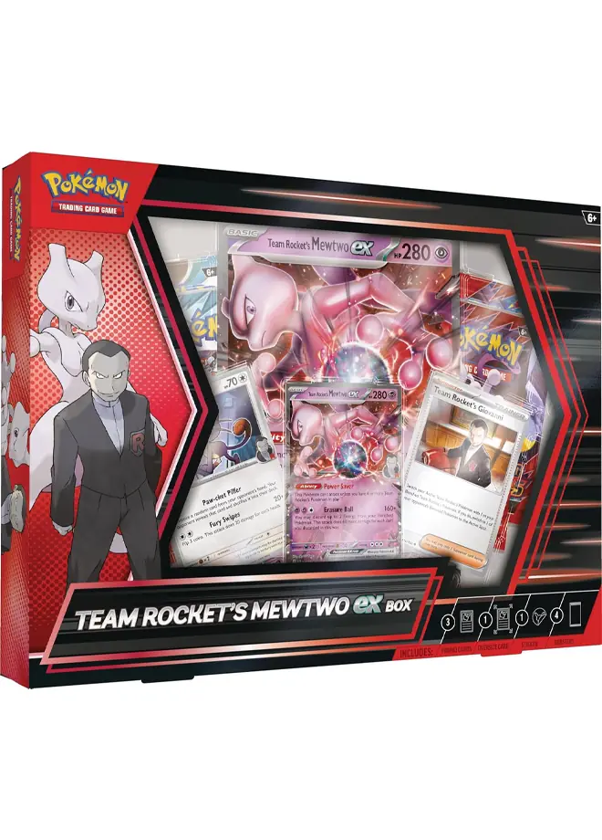 Pokémon TCG: Team Rocket's Mewtwo ex Box ürün görseli