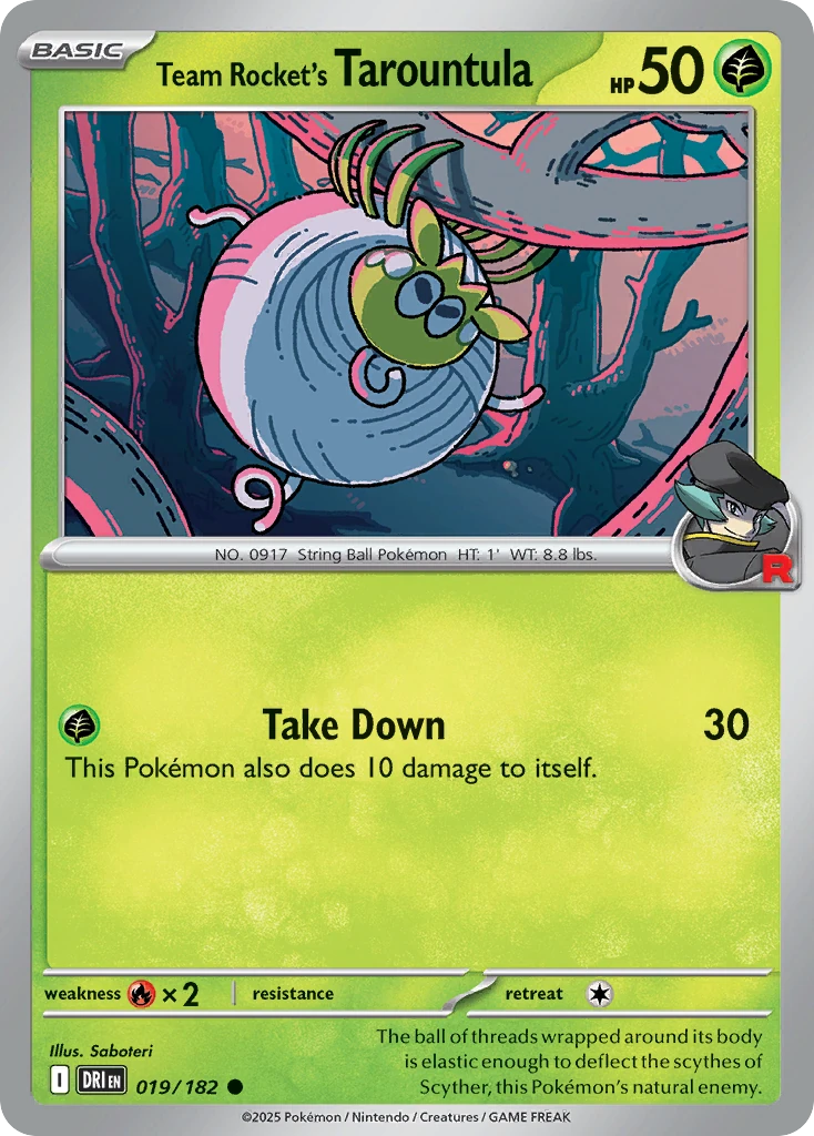 Team Rocket's Tarountula 019/182   - Reverse Holo