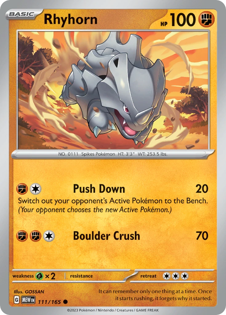 Rhyhorn 111/165 - Reverse Holo
