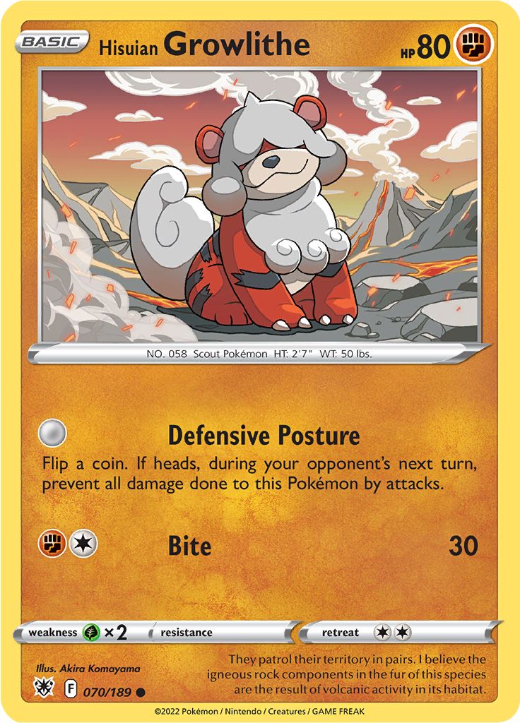 Hisuian Growlithe 070/189 - Reverse Holo