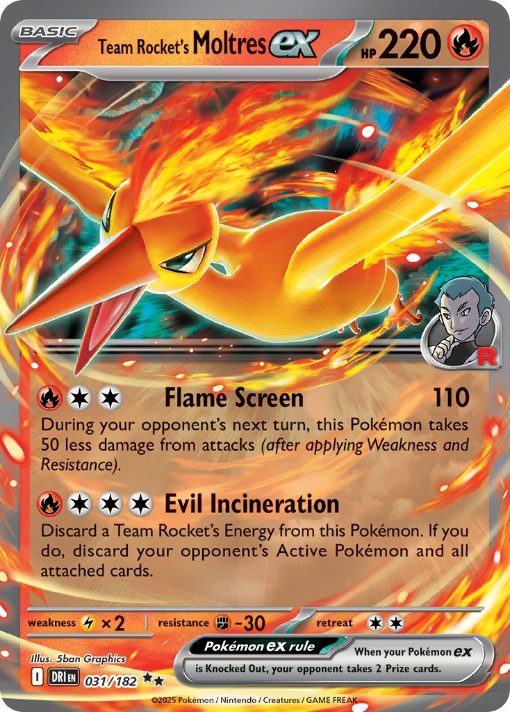 ポケモンカードゲーム ROCKET'S MOLTRES ex SPECIAL ART RARE Team Rocket's Moltres EX 031/182 Satın Al - Team Rocket's Moltres