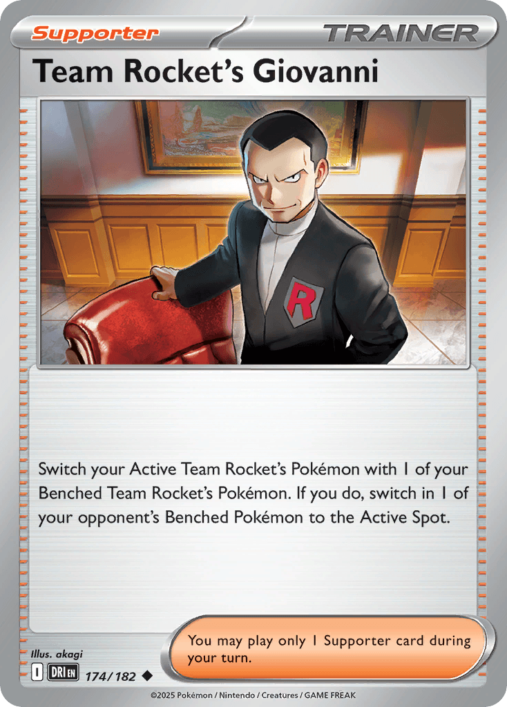 Team Rocket's Giovanni 174/182   - Reverse Holo