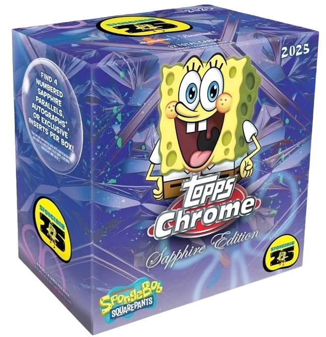 Chrome Spongebob Squarepants 25th Anniversary Sapphire Hobby Box