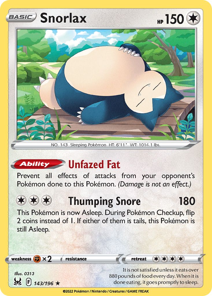 Snorlax 143/196 - Reverse Holo