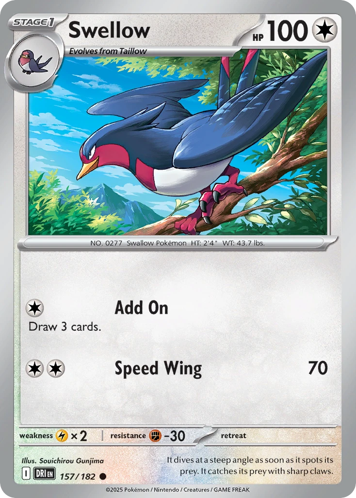 Swellow 157/182   - Reverse Holo